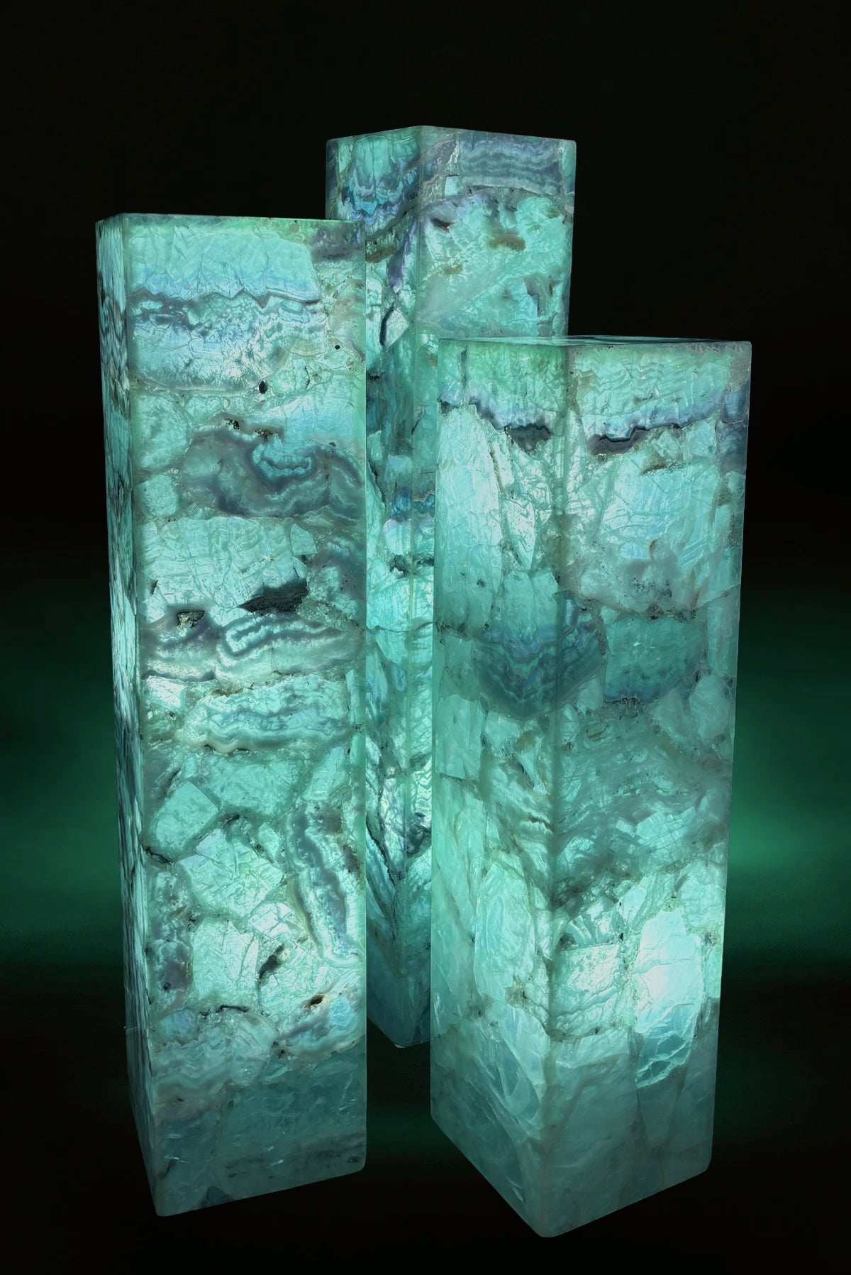 Rainbow Fluorite Three Piece Floor Lamp Set - REVELARÉ