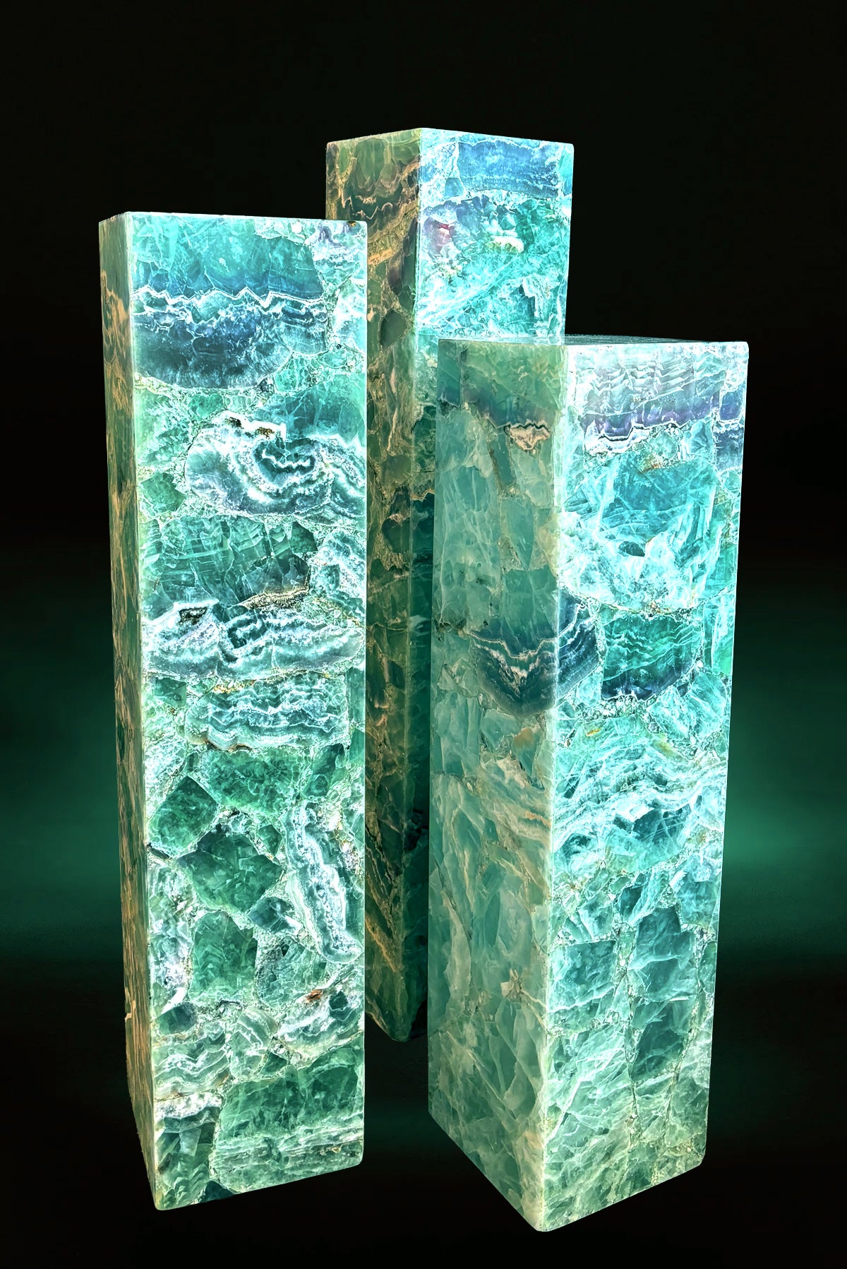 Rainbow Fluorite Three Piece Floor Lamp Set - REVELARÉ