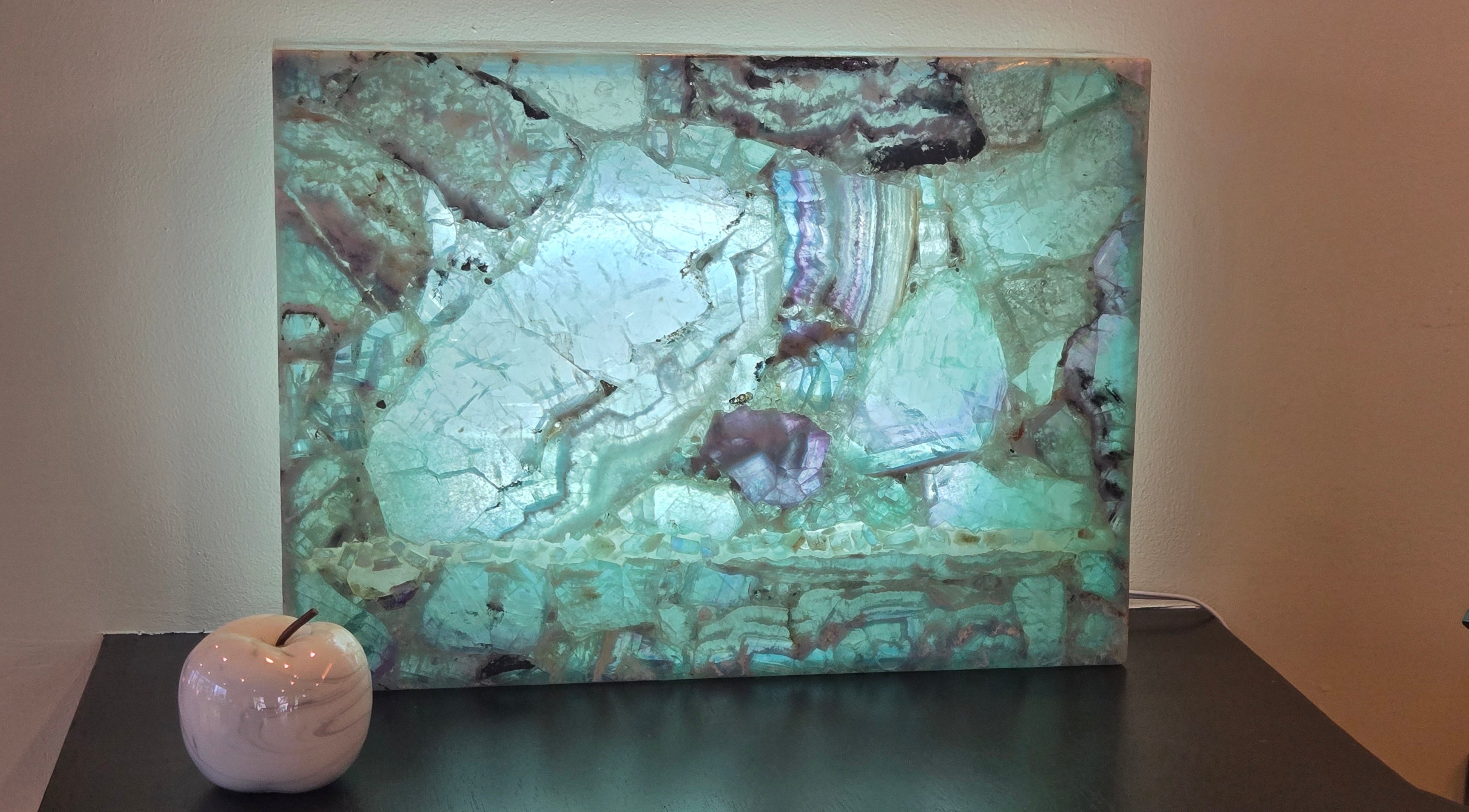 Rainbow Fluorite wall sconce, small size