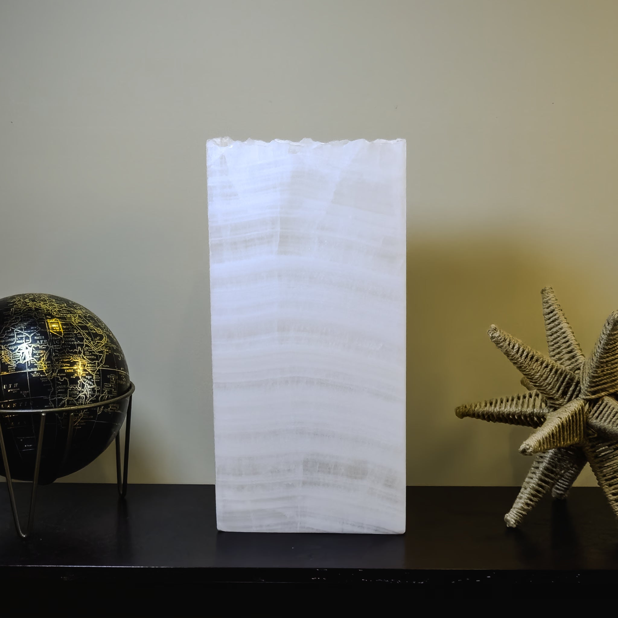 Glacier Onyx Rectangular Rustic Table Lamp