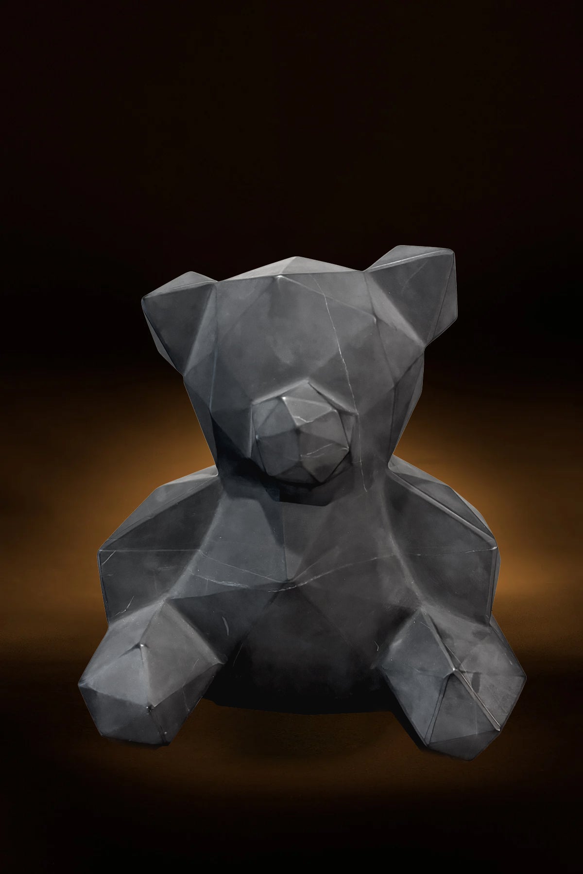 Chic Black Marble Bear Sculpture Set - REVELARÉ