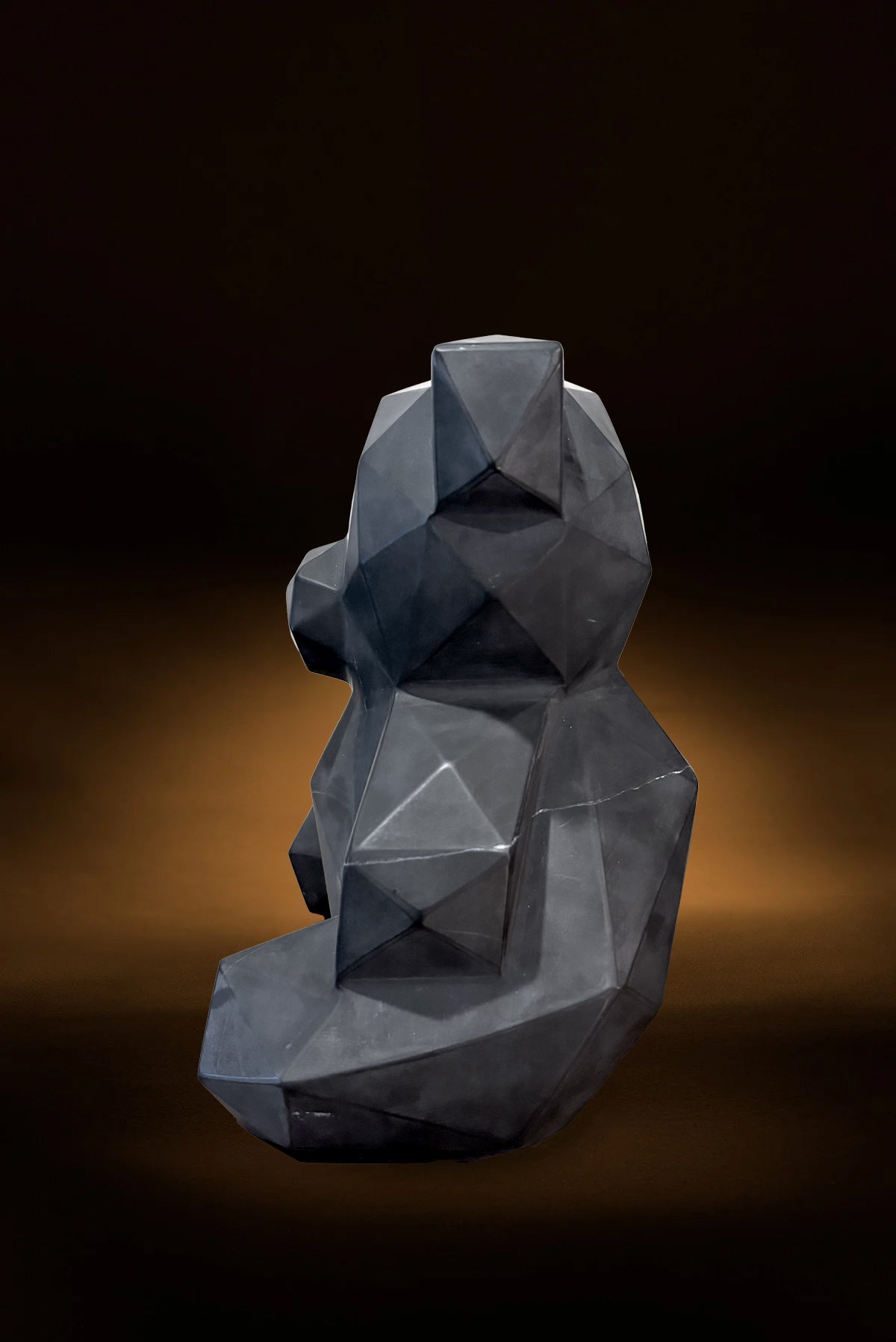 Chic Black Marble Bear Sculpture Set - REVELARÉ