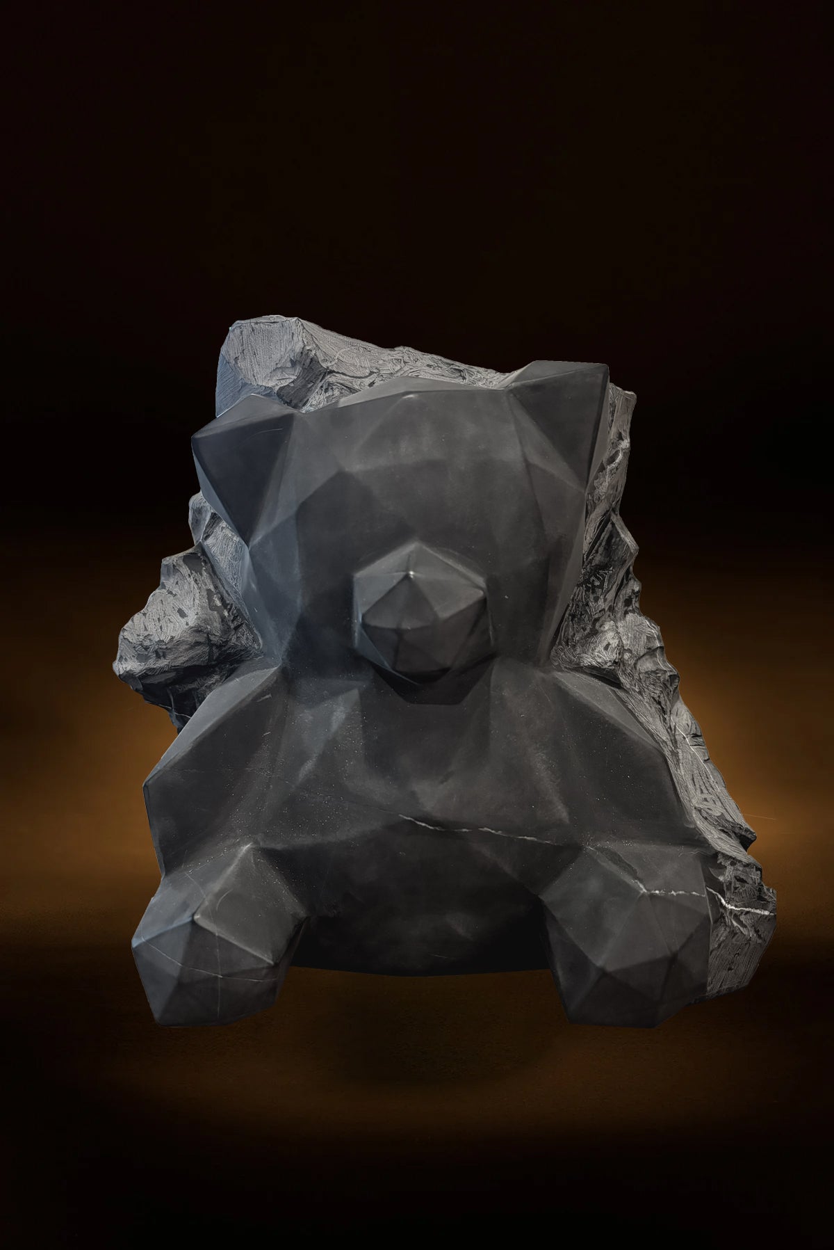 Chic Black Marble Bear Sculpture Set - REVELARÉ