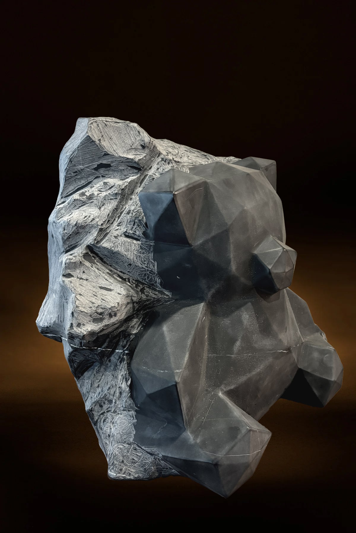 Chic Black Marble Bear Sculpture Set - REVELARÉ