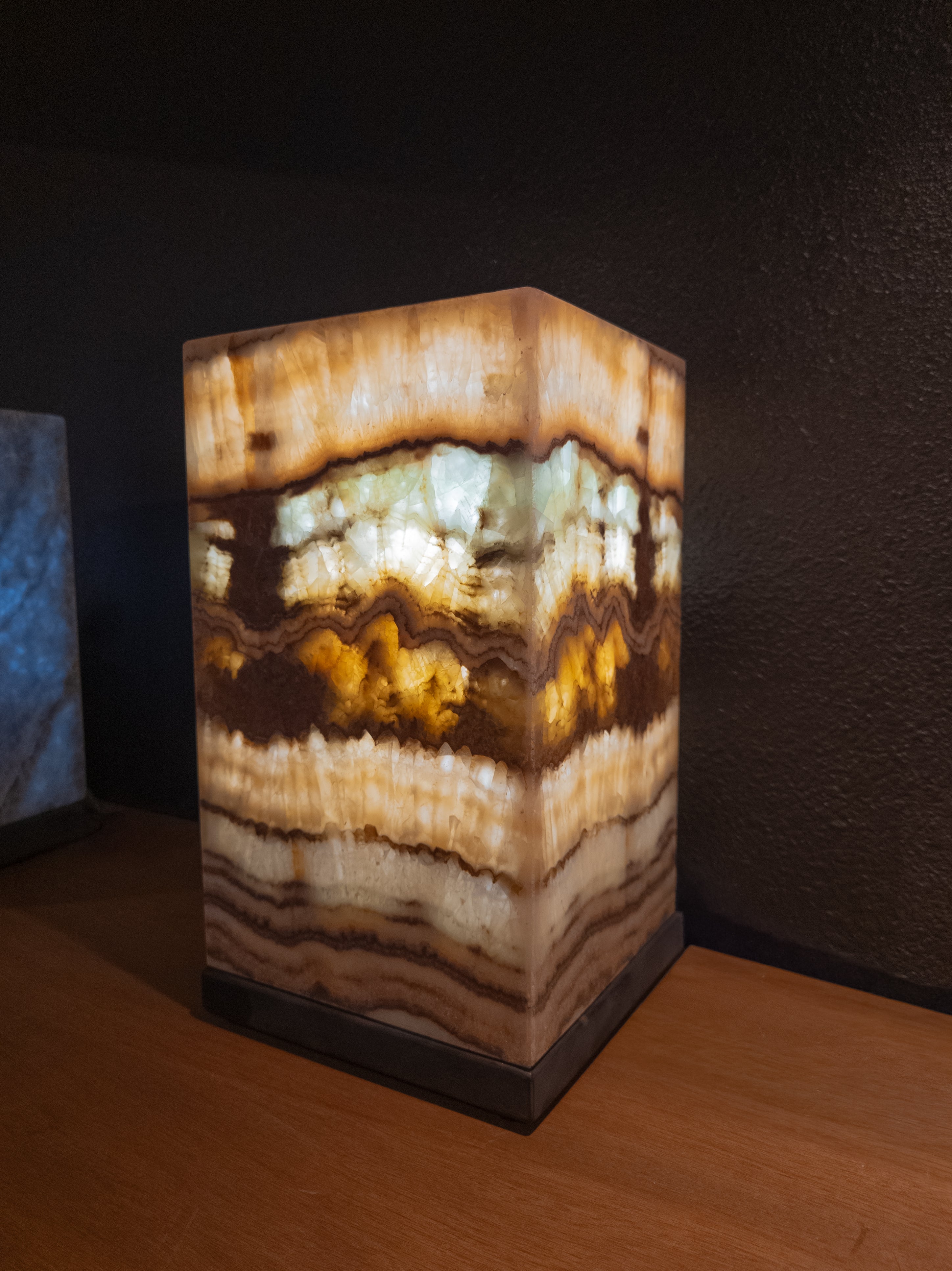 Oasis Onyx Pedestal Square Table Lamp