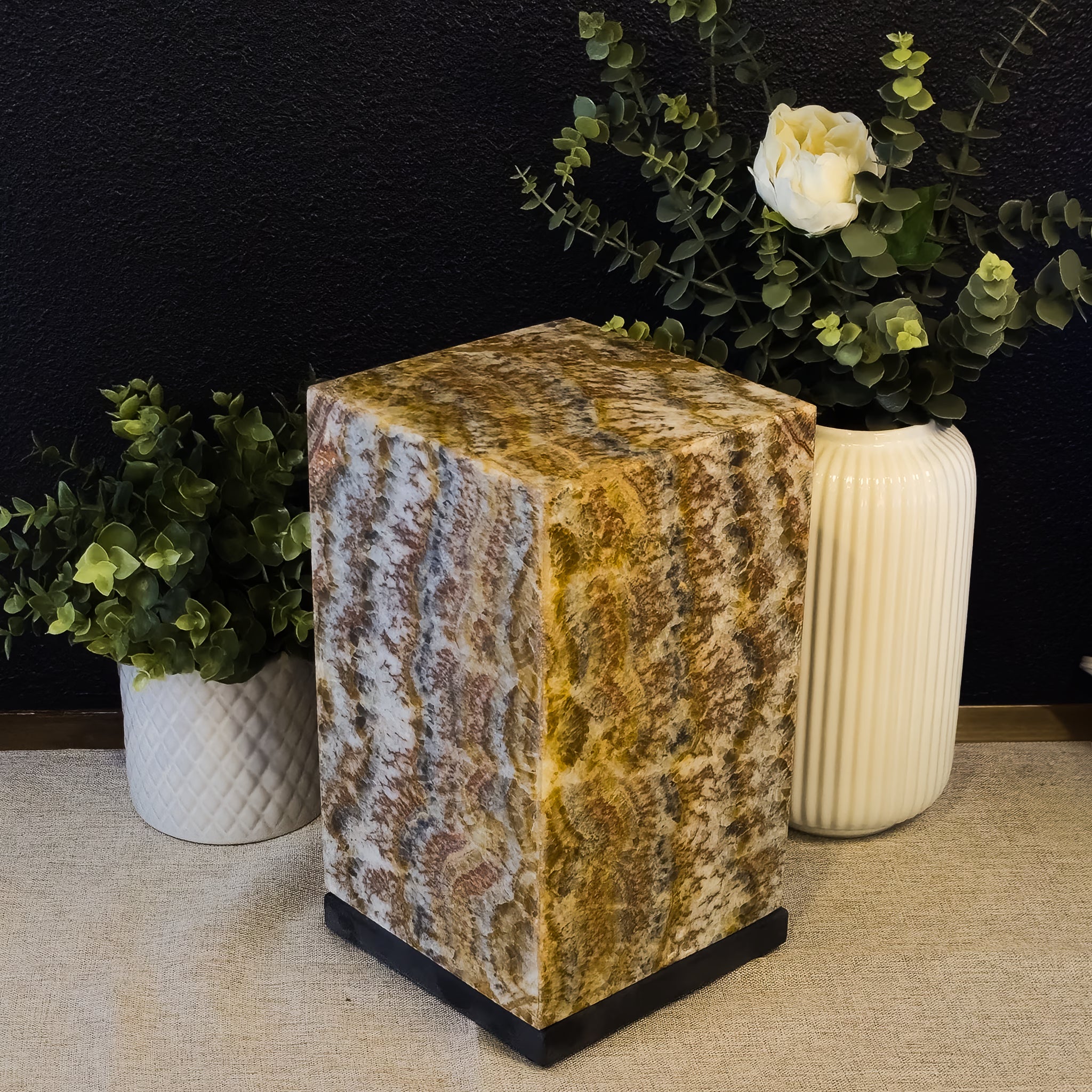 Vermillion Onyx Square Lamp