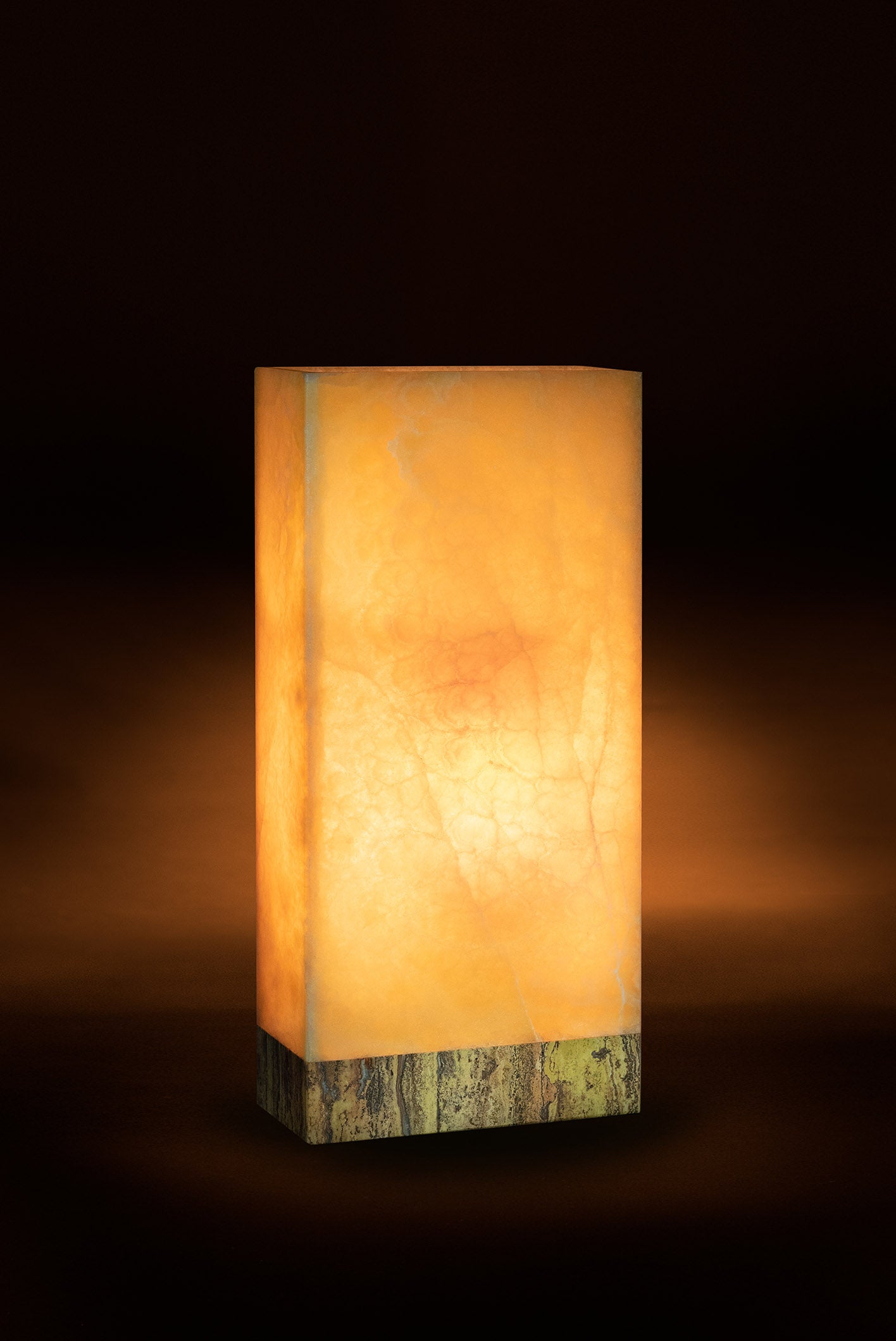 Miel rectangular table lamp with travertine base - REVELARÉ