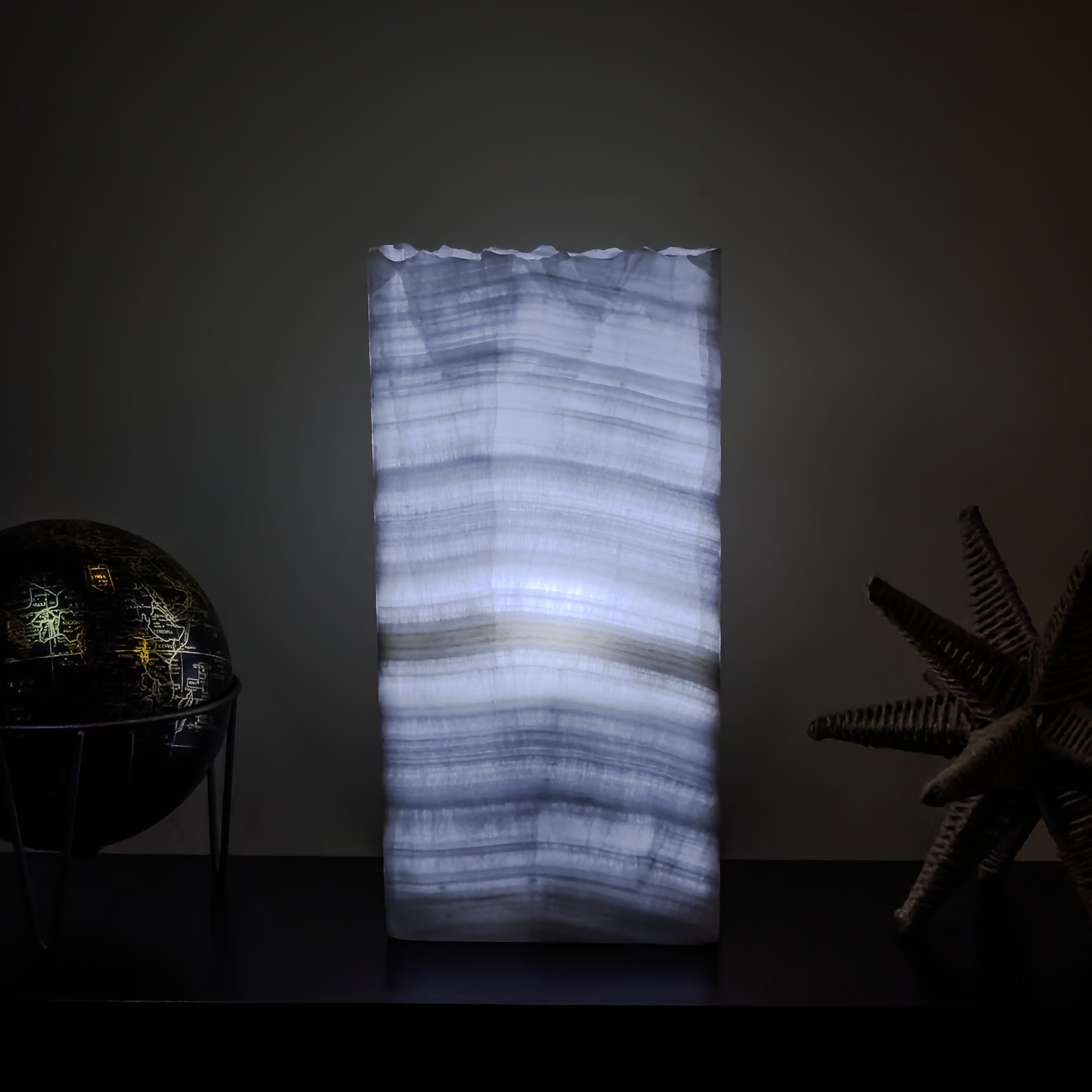 Glacier Onyx Rectangular Rustic Table Lamp