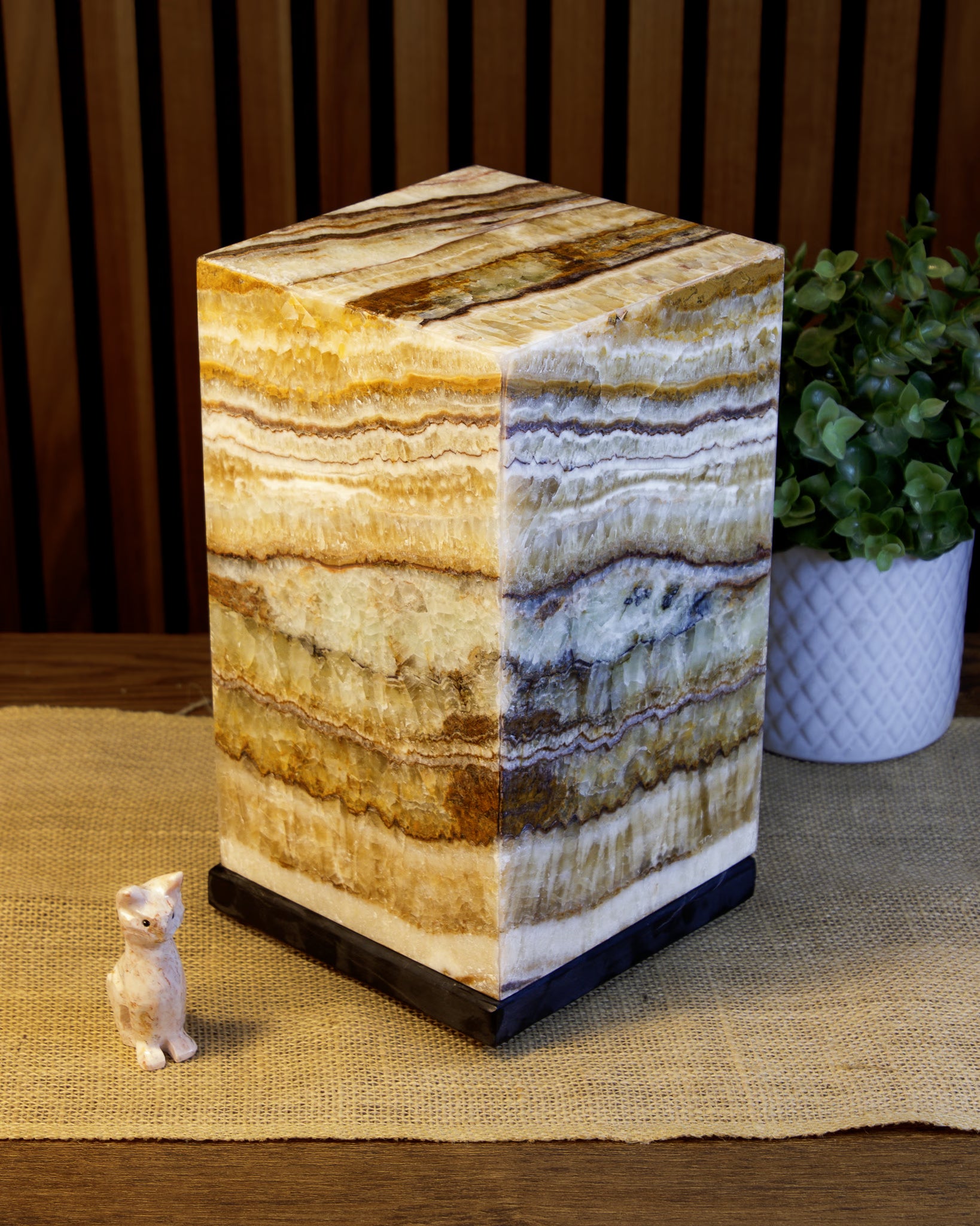 Oasis Square Pedestal Lamp when not lit. Lamp 25cm x 15cm x 15cm lamp #3