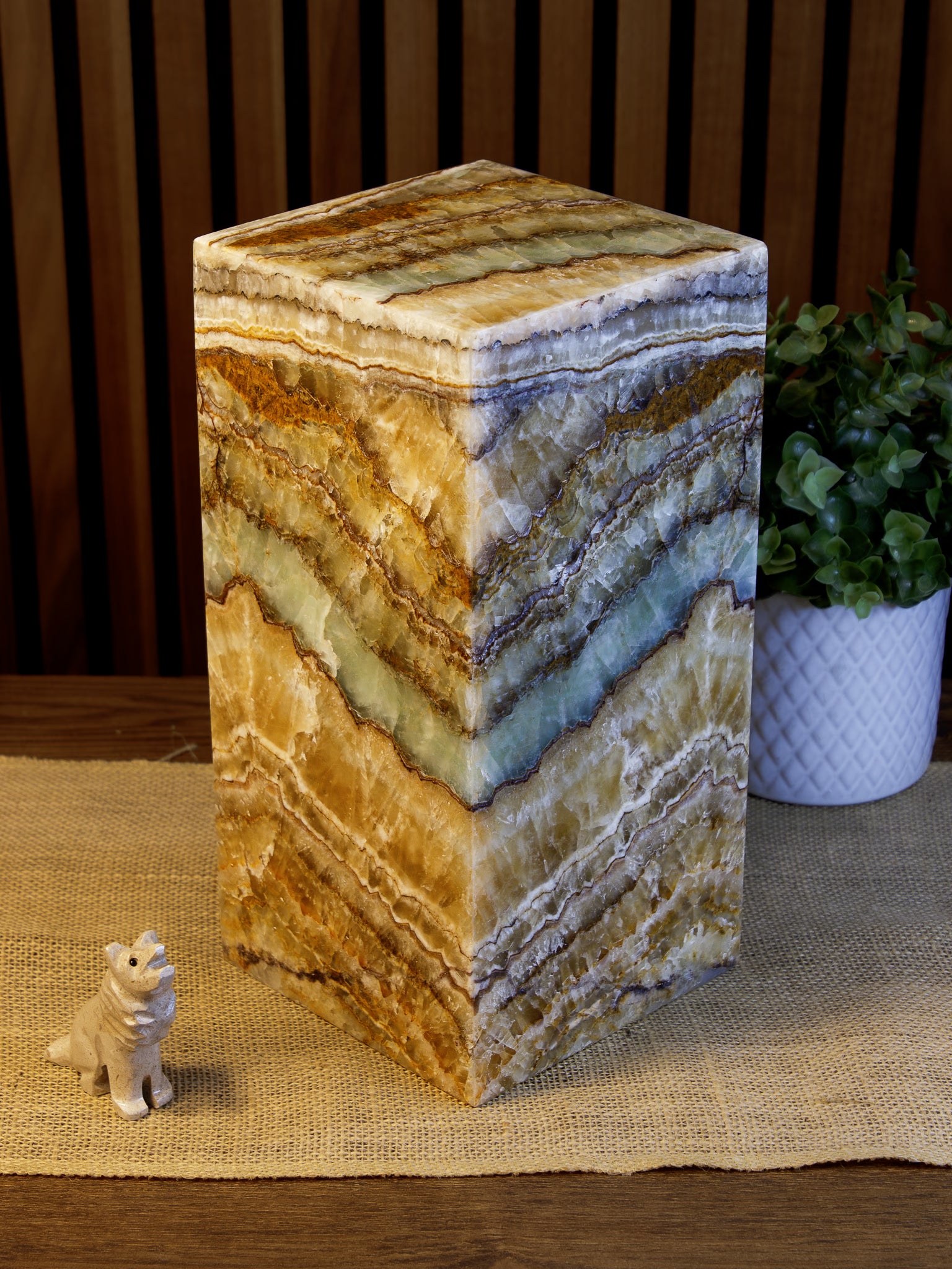 Oasis Square Pedestal Lamp when not lit. Lamp 30cm x 15cm x 15cm lamp #2