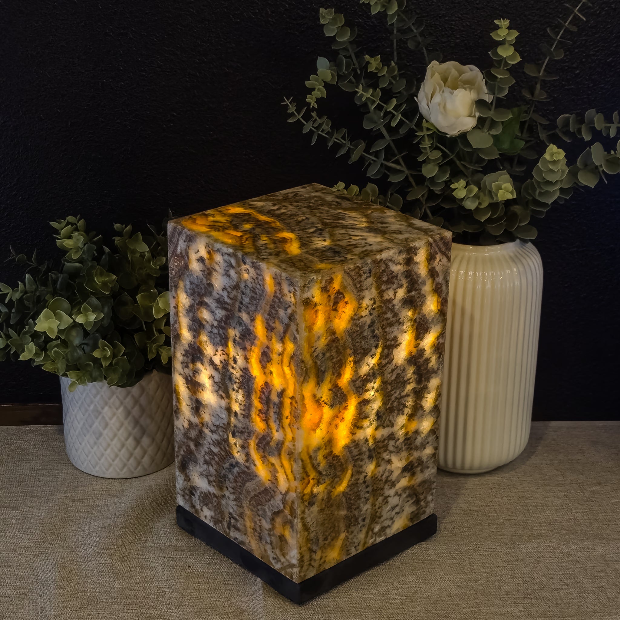 Vermillion Onyx Square Lamp