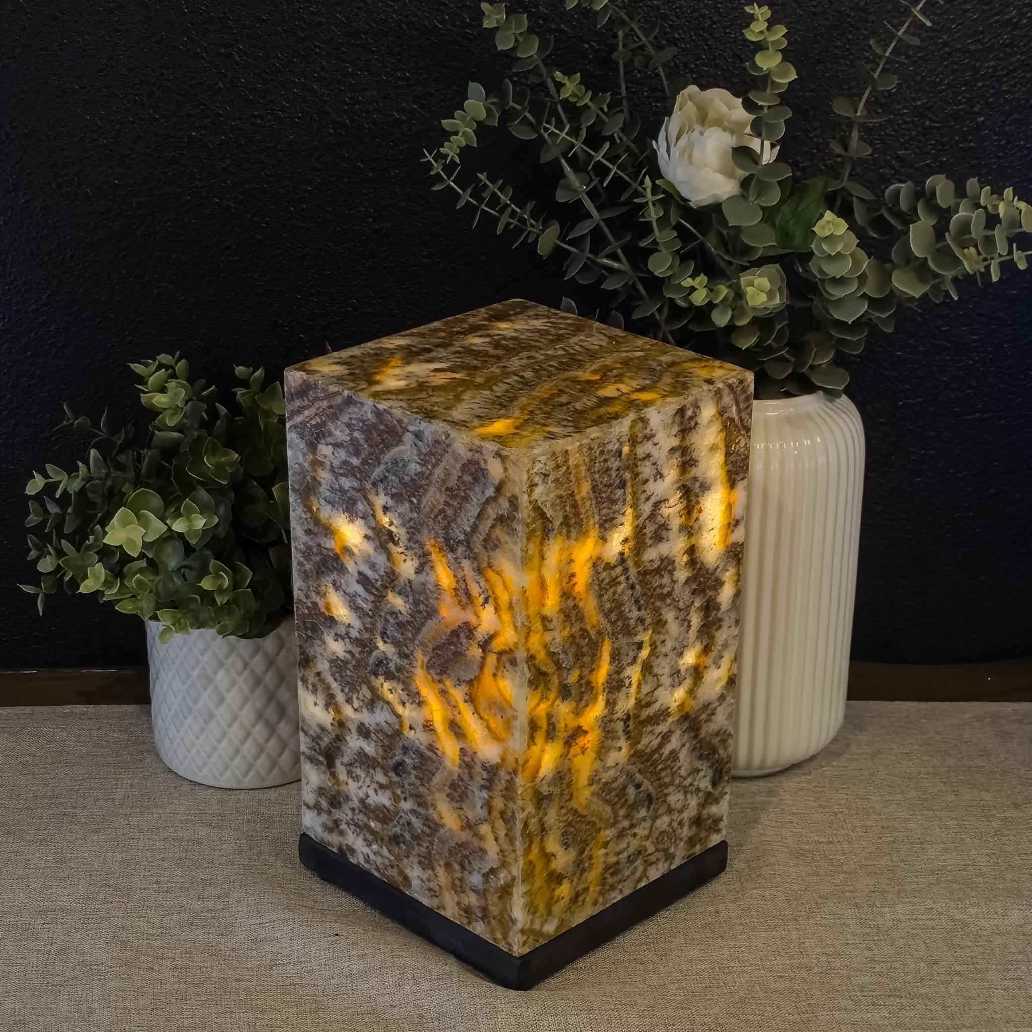 Vermillion Onyx Square Lamp
