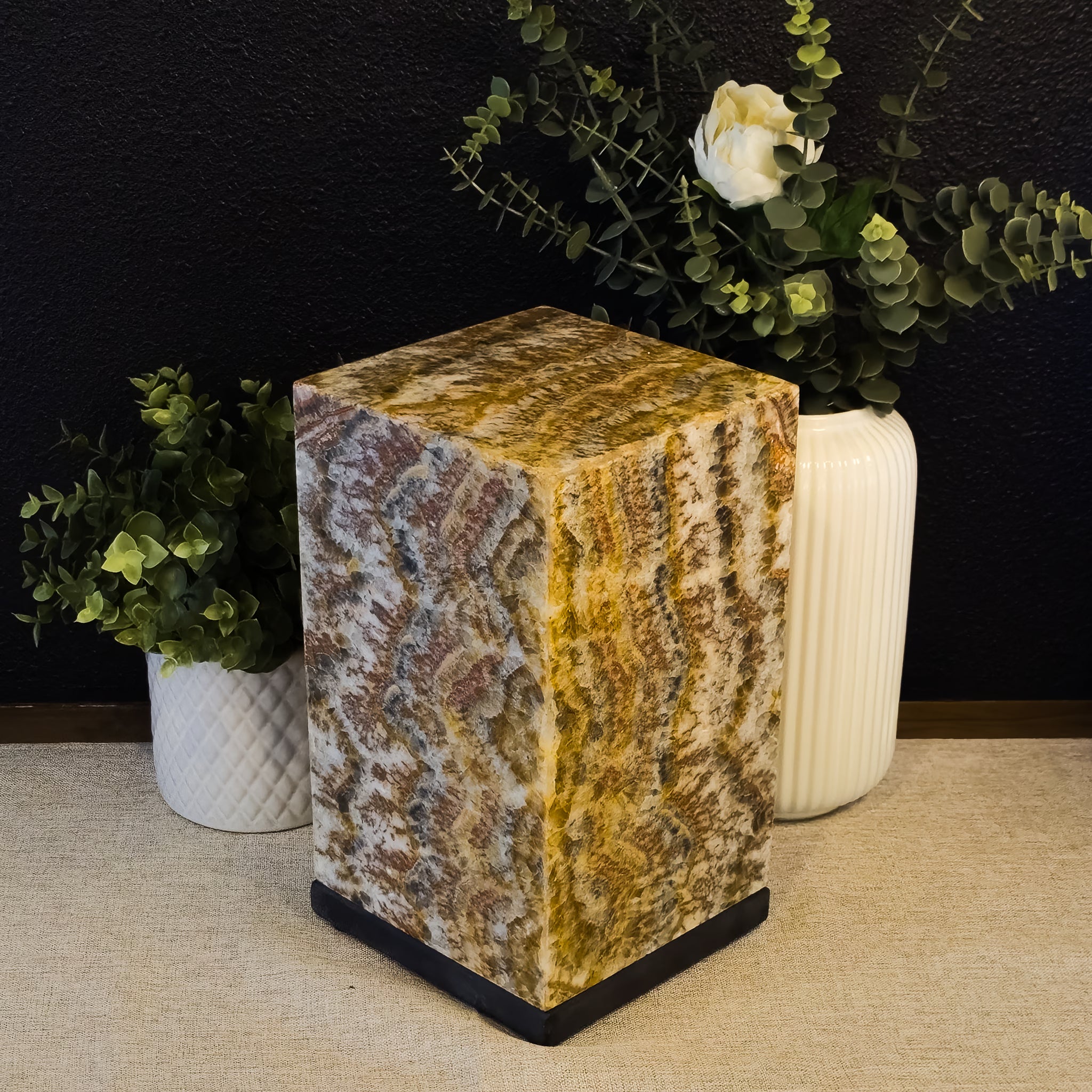 Vermillion Onyx Square Lamp