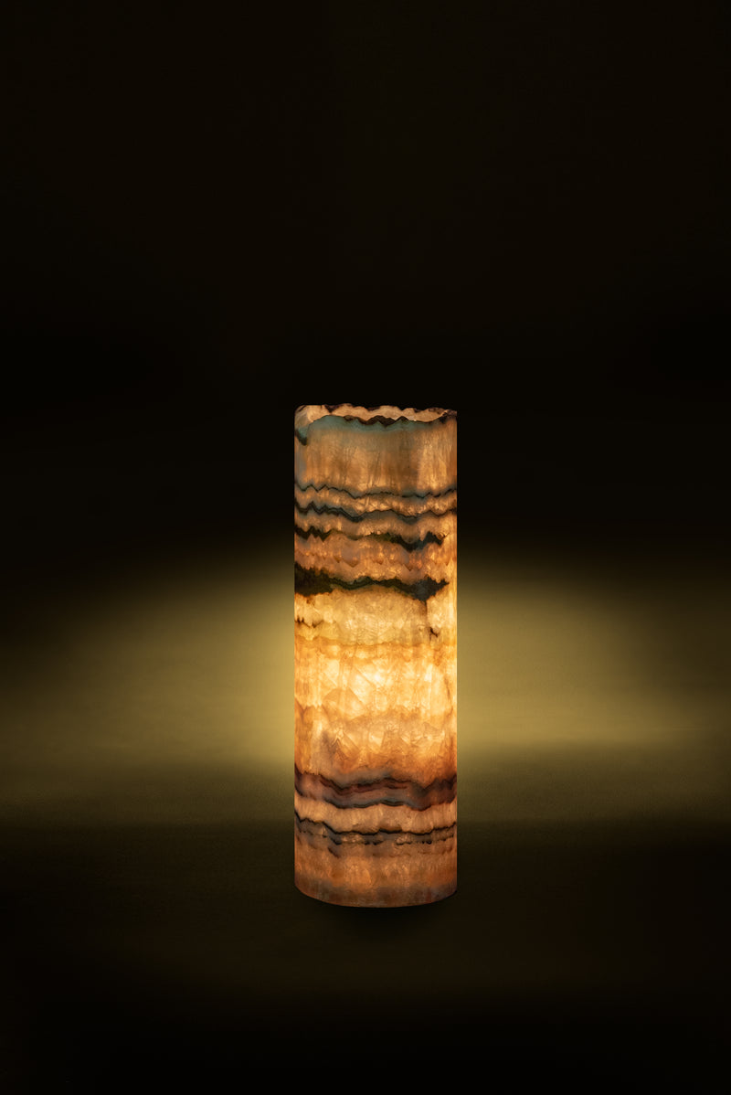 Desert Cylindrical Live Edge Table Lamp