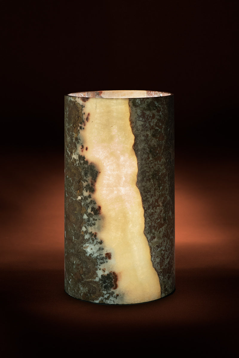 Vermilion Cylindrical Table Lamp