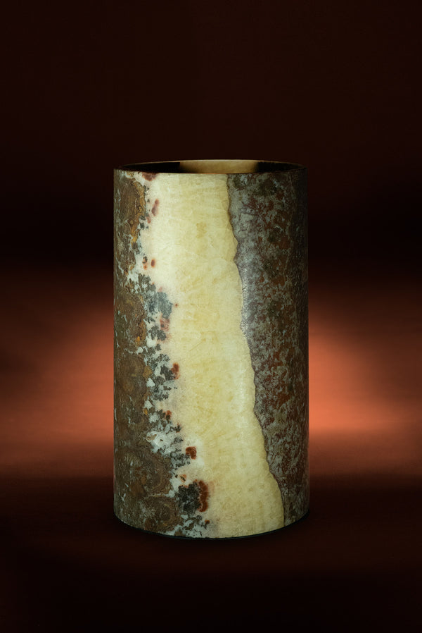 Vermilion Cylindrical Table Lamp