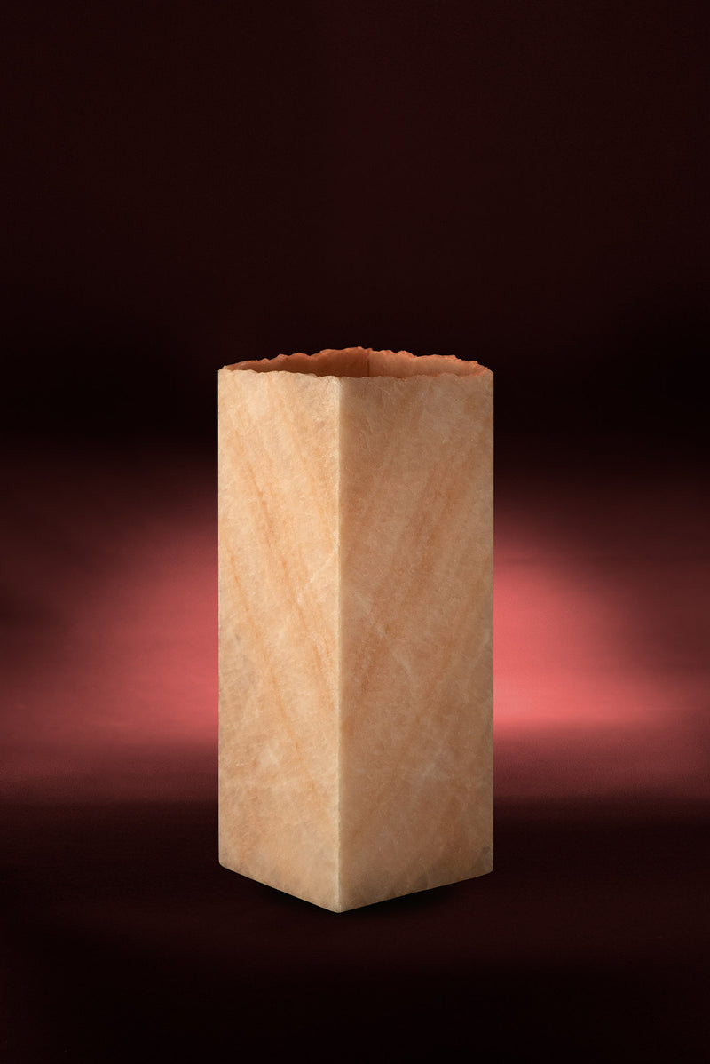 Coral Cube Live Edge Table Lamp