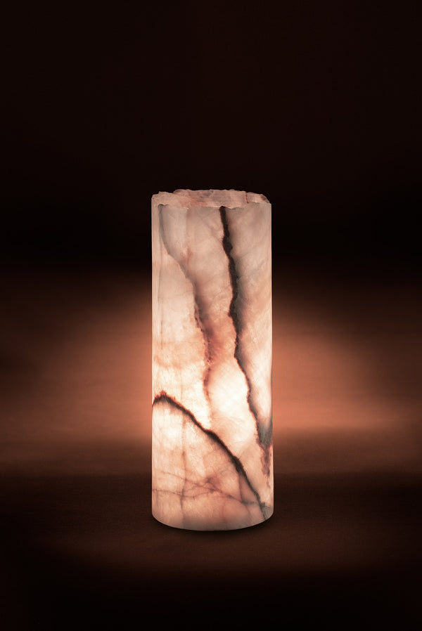 Coral Cylindrical Live Edge Table Lamp