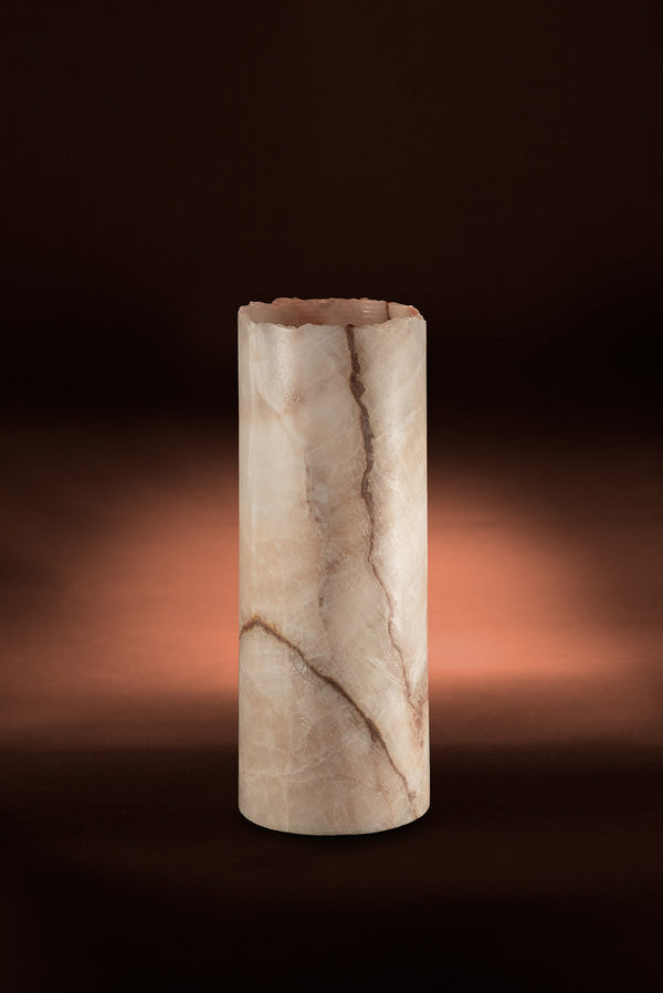Coral Cylindrical Live Edge Table Lamp