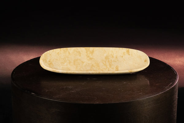 Light Travertine Oval Tray